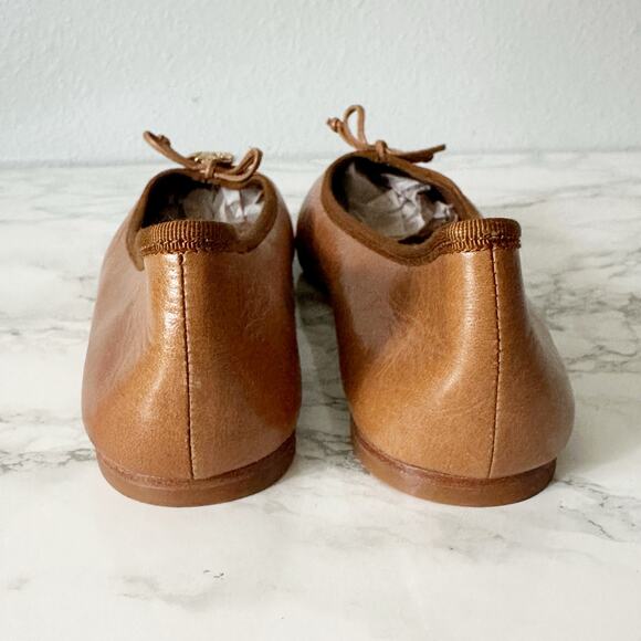 Tory Burch Tan Leather Goldtone Charm Ballet Flats women’s size 8.5 - Picture 5 of 12